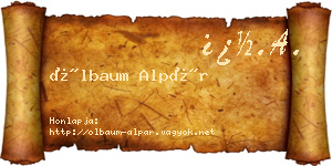 Ölbaum Alpár névjegykártya